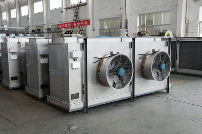 Stainless steel evaporator coil for fish blast freezer